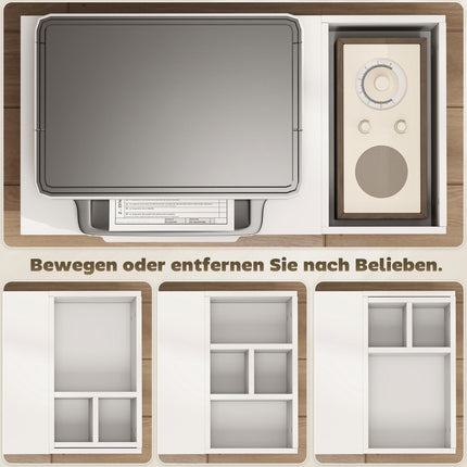 Printer Stand with Shelves, White, 70 x 34 x 60 cm