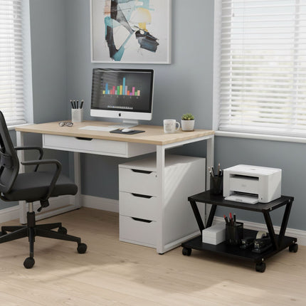 Printer Stand with Wheels – Two-Tier, Mobile Shelf