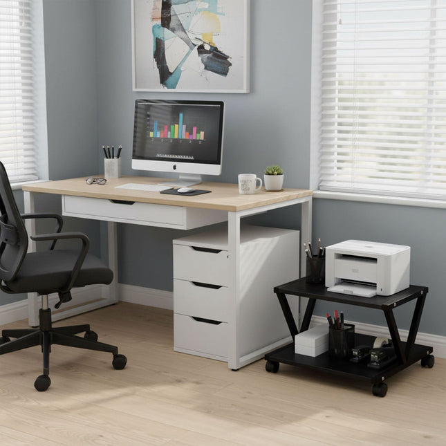 Printer Stand with Wheels – Two-Tier, Mobile Shelf