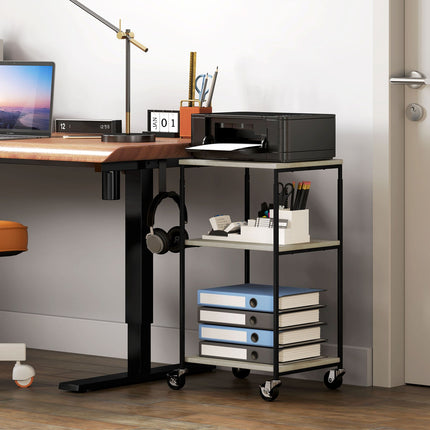 Printer trolley in steel - 3-level stand, holds 12 kg