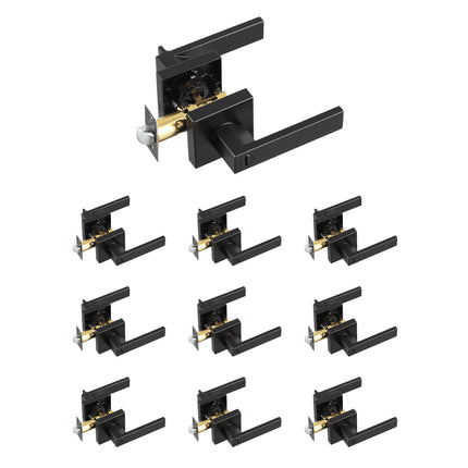 Privacy Door Lever Set, 10 Pack Matte Black, Reversible