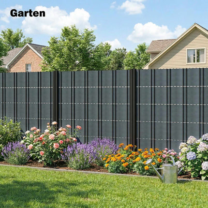 Privacy Fence Strips Set, UV-Resistant, Waterproof, 35m x 19cm, Gray