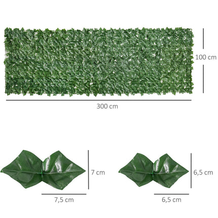 Artificial privacy hedge - dark green, 300x100cm, garden & patio