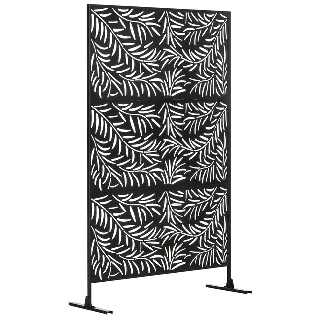 Screen divider in steel - Willow Leaf, 122x198cm, Use on patio