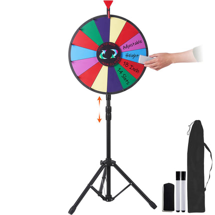 Prize Wheel With Tripod Stand, 14-Slot Dry Erase