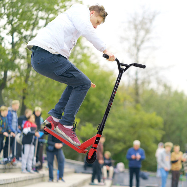Pro Freestyle Stunt Scooter, Aluminium, 100 mm wheels, Red