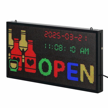 Programmable LED Sign, Full Color, Bluetooth App, 27x14 In