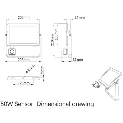ProjectLine Spotlight 50W 4750lm Sensor
