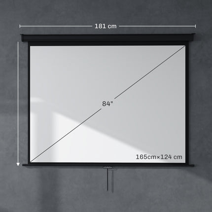 Projector Screen 84 Inch 4:3, 171 x 128 cm Pull-Down