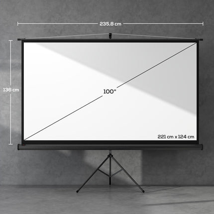 Projector Screen with Stand, 100 Inch, 16:9 HD 4K