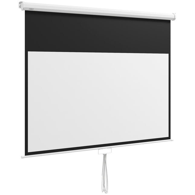 Manual projection screen, 172 x 96 cm, 4K/HD Ready