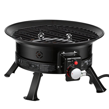 Propane Fire Pit 24-Inch, 53,000 BTU, Grill Grate