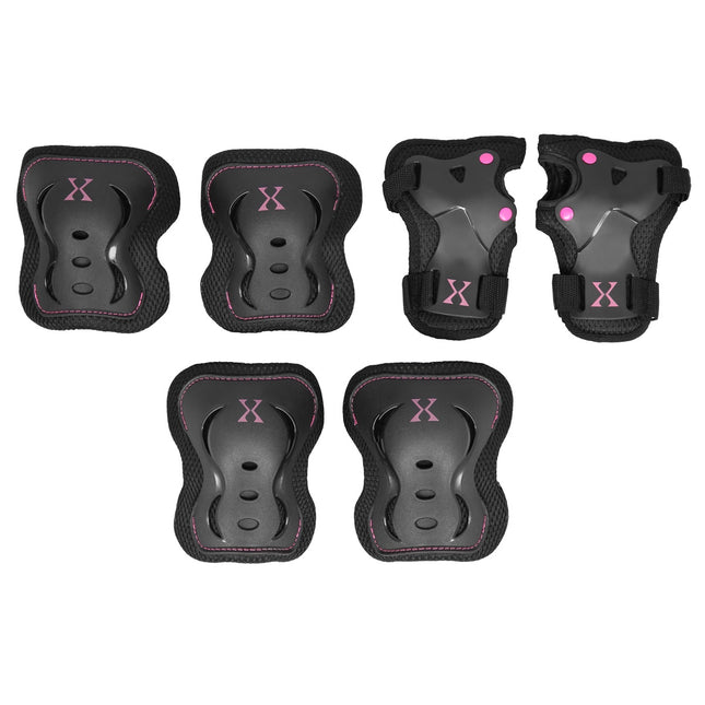 Protective Gear Set, Size XL, Black-Pink