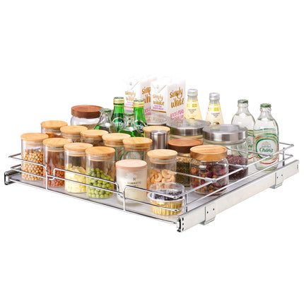 Pull-Out Cabinet Organizer Shelf, 20 x 21 in, Chrome