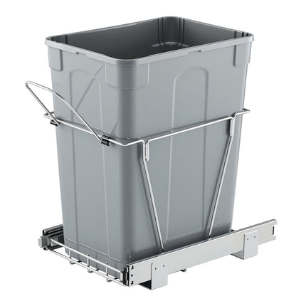 Pull-Out Cabinet Trash Can, 35 Qt, Full-Extension Slide, Handle