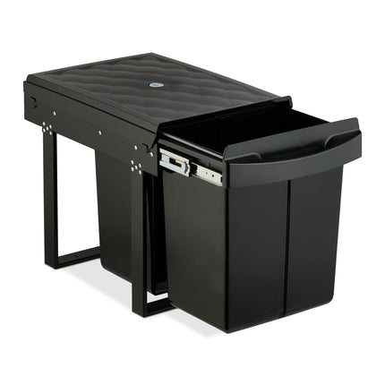 Pull-Out Kitchen Waste Bin, Black, Space-Saving Design