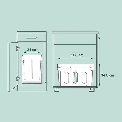 Pull-Out Kitchen Waste Bin with Odor-Blocking Lid