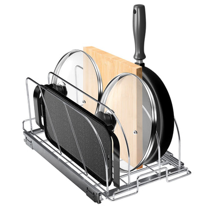 Pull-Out Pan and Pot Rack, Adjustable Dividers, Carbon Steel