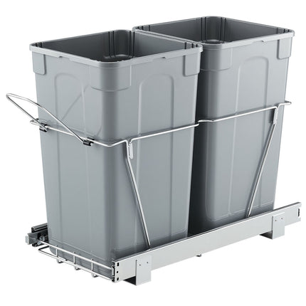 Pull-Out Trash Can, Dual 27 QT Under-Cabinet Slider