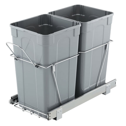 Pull-Out Trash Can, Dual 27 QT Under-Cabinet Slider