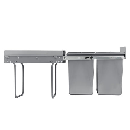 Pull-Out Under-Cabinet Trash Can, Dual 20L, Slide Rails