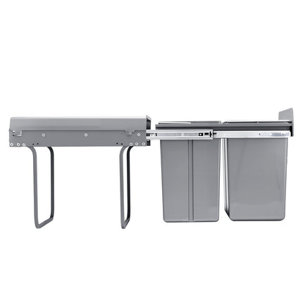 Pull-Out Under-Sink Trash Can, 40L 3-Bin, Full-Extension