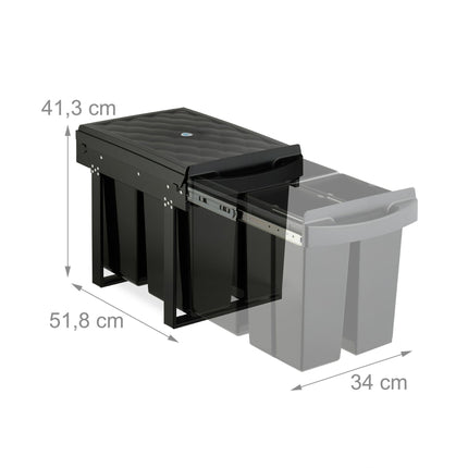 Pull-Out Waste Bin, Black – Space-Saving, Odor-Resistant