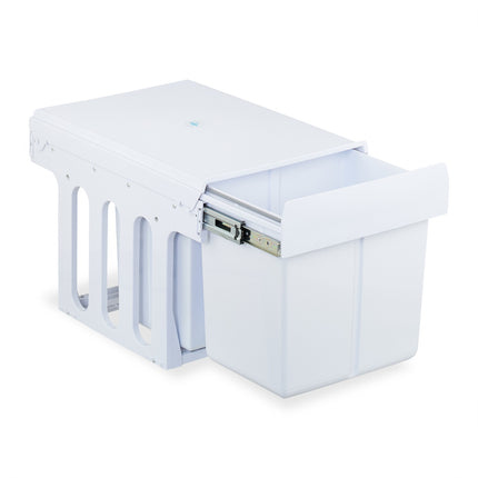 Pull-Out Waste Bin with Telescopic Rail, White