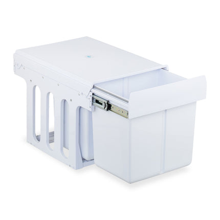 Pull-Out Waste Bin with Telescopic Rail, White