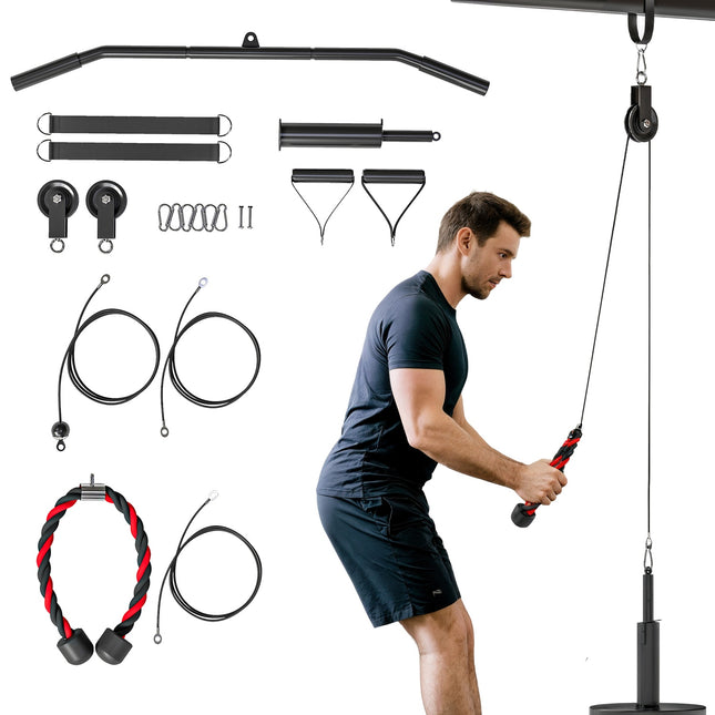 Katrolsysteem voor krachttraining van de armen in de thuisgym