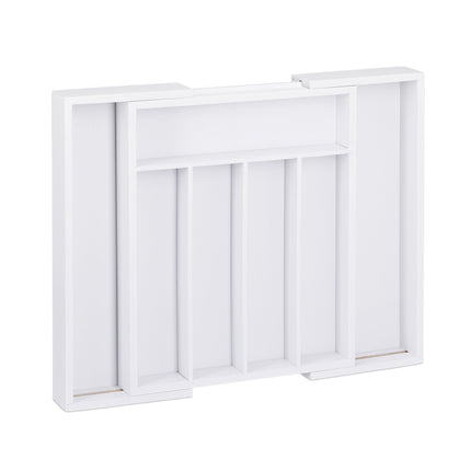 Pull-out cutlery box in white bamboo