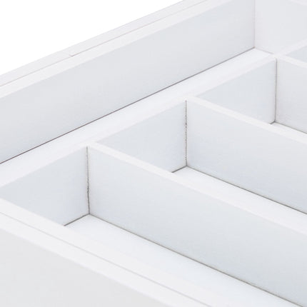 Pull-out cutlery box in white bamboo