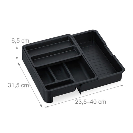 Pull-out cutlery tray in black
