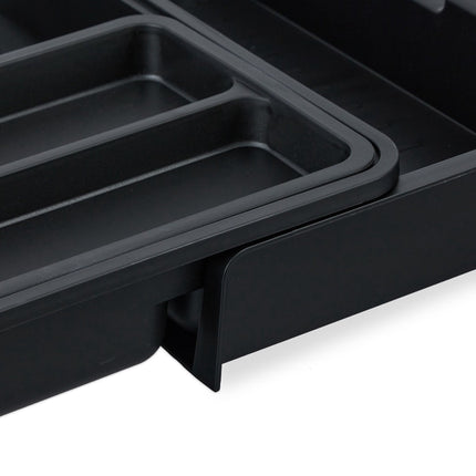 Pull-out cutlery tray in black