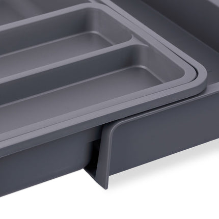 Pull-out cutlery tray in dark grey