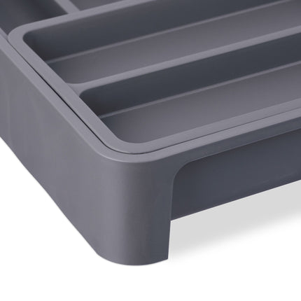 Pull-out cutlery tray in dark grey
