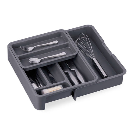 Pull-out cutlery tray in dark grey