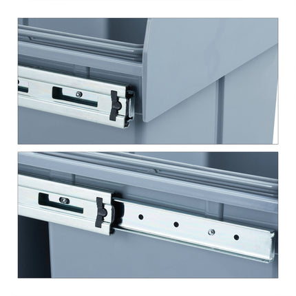 Pull-out source sorting 3 waste bins