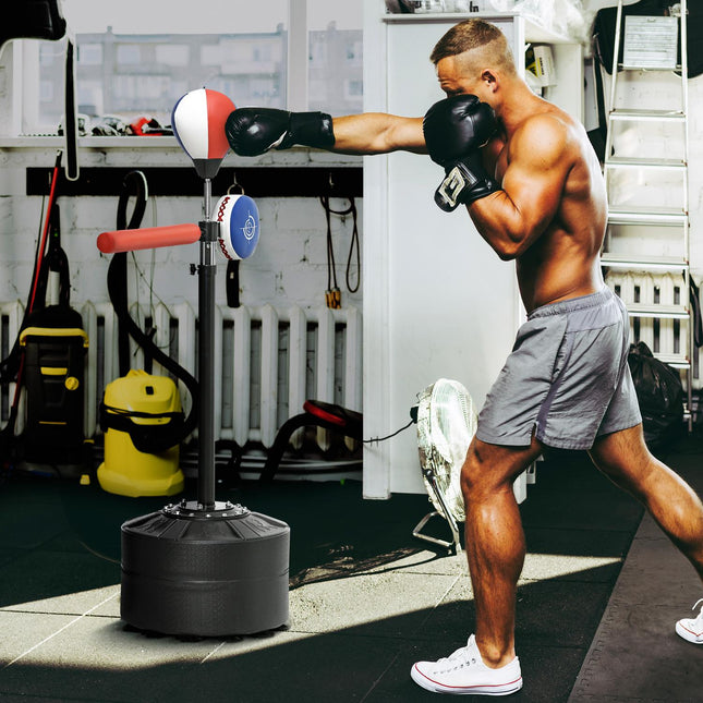Adjustable boxing rack with reflex bar and bag, 1.63-2.05 M
