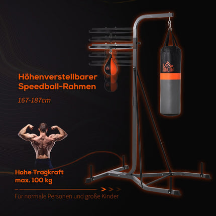 Book bag stand with 20 kg bag & ball, adjustable steel
