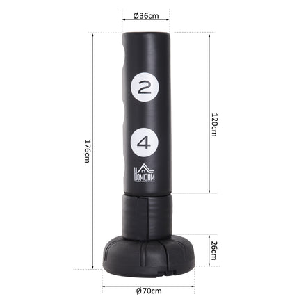 Freestanding 176cm Heavy Duty punching bag with vinyl pad