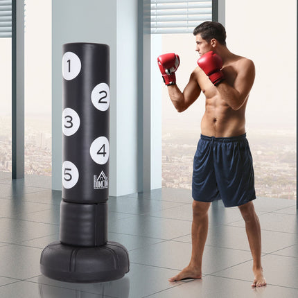 Freestanding 176cm Heavy Duty punching bag with vinyl pad
