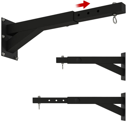 Adjustable wall-mounted box rack for heavy bags