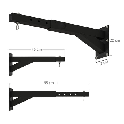 Adjustable wall-mounted box rack for heavy bags