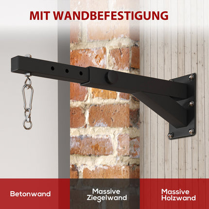 Adjustable wall-mounted box rack for heavy bags