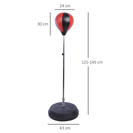 Adjustable punch ball set with stand and gloves (125-145cm)