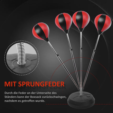 Adjustable punch ball set with stand and gloves (125-145cm)