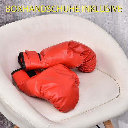 Punching Ball with Stand, 136-154cm Height Adjustable Punching Bag, Standing Punching Ball with Boxing Gloves, for Teens and Adults, for Equipment, Stress Relief, Fitness, Red