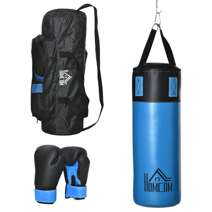 Punching bag, Filled, 100kg, Blue, Ø25 x 120 cm