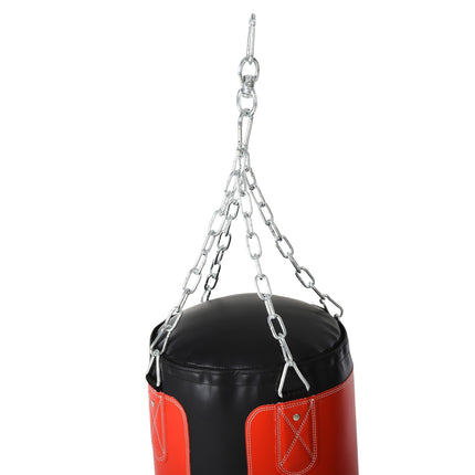 Punching bag set with gloves, filled, 120cm, black/red